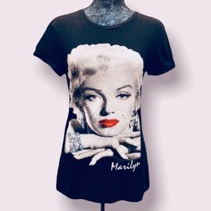 Marilyn Monroe Radio Days Black Graphic Tee